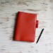 Red soft leather A5 Hobonichi cover