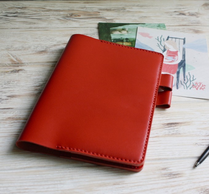 Red soft leather A5 Hobonichi cover