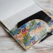 Leather tropical print notebook cover A5