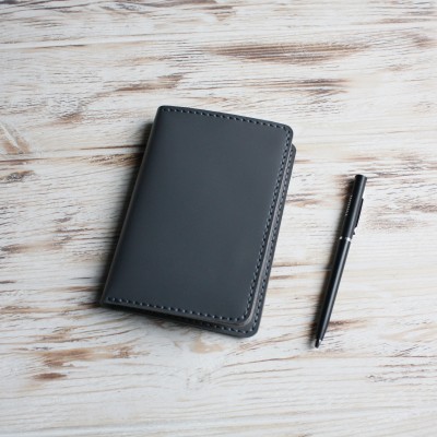 Gray leather field notes wallet
