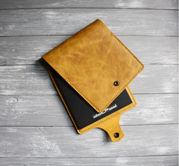 Yellow leather Rhodia notebook cover