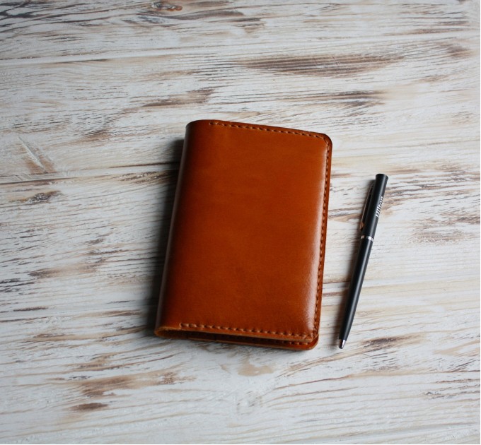 Brown leather Field notes cover