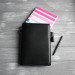 Black leather planner cover A5