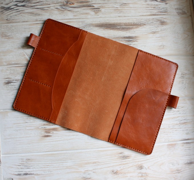 Brown large moleskine leather cover