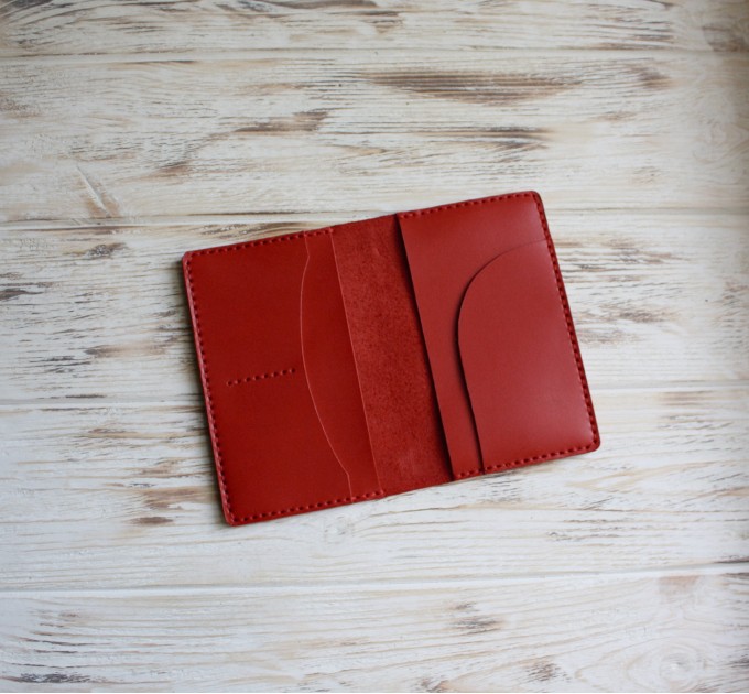 Red leather field notes cover