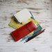 Red leather flat pencil holder