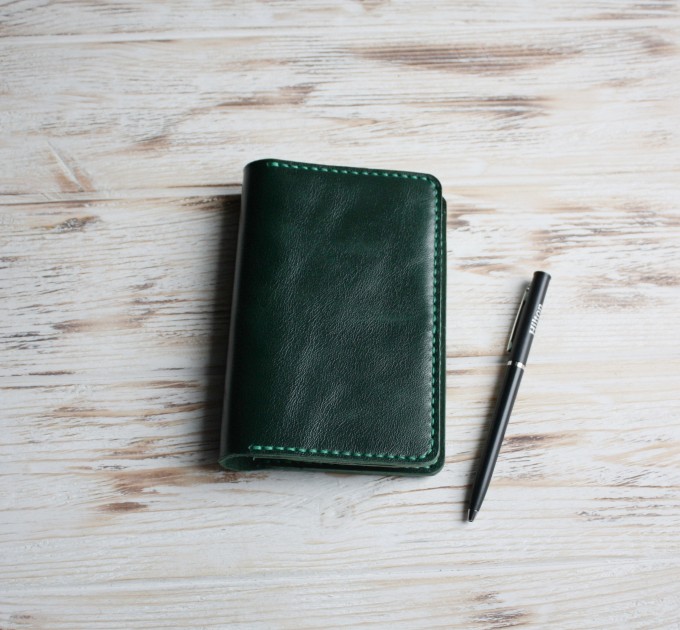 Green leather field notes cover