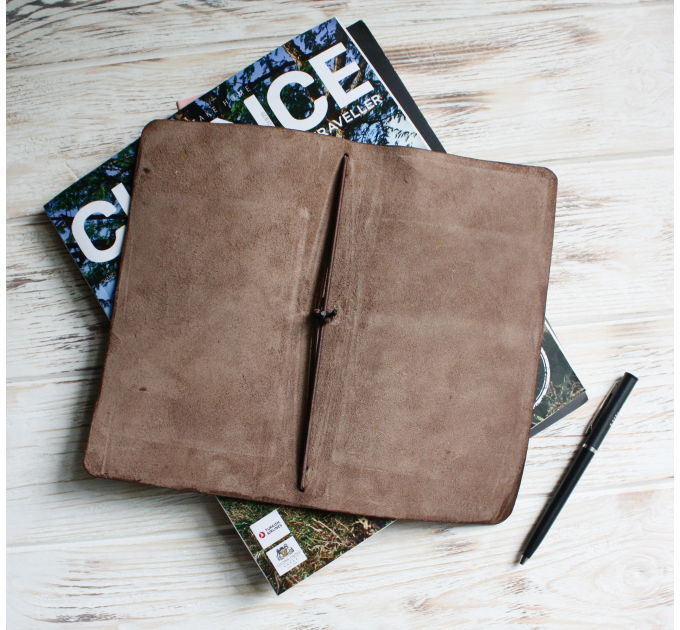 Brown leather travelers notebook cover