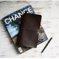 Brown leather travelers notebook cover
