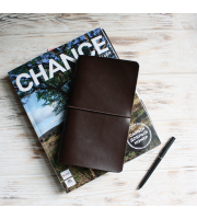 Brown leather travelers notebook cover