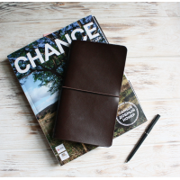 Brown leather travelers notebook cover