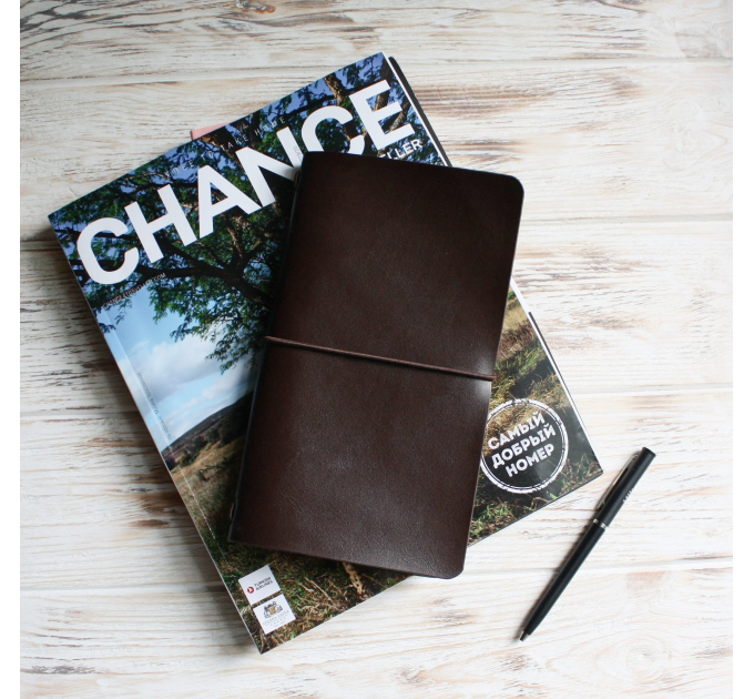 Brown leather travelers notebook cover