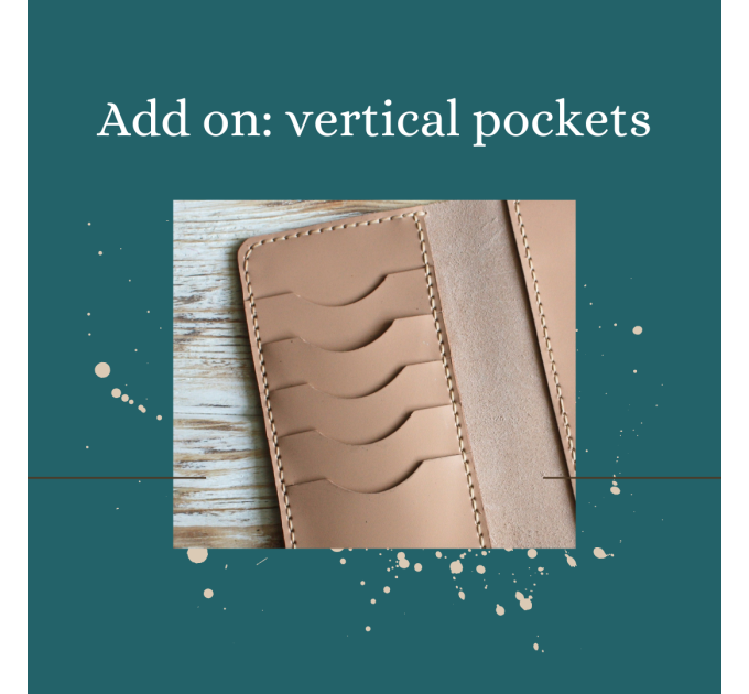Add on leather vertical inside pockets for planner cover