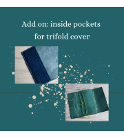 Add on leather inside pockets for trifold planner cover