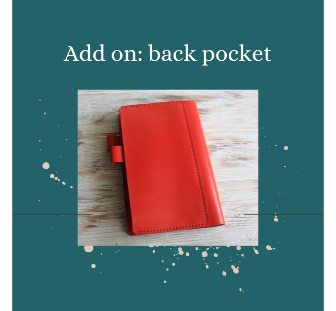 Add on back pocket for planner cover
