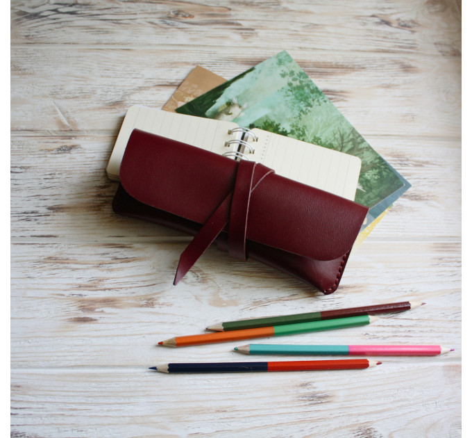 Leather pen pouch
