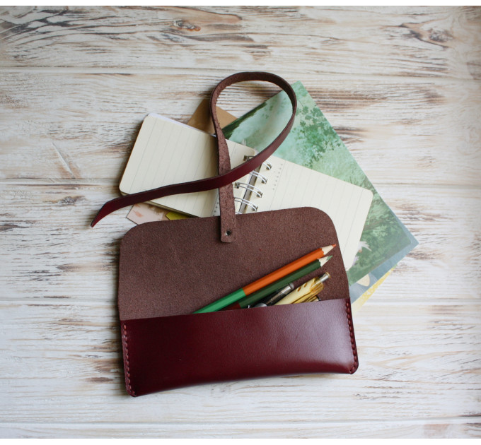 Leather pen pouch