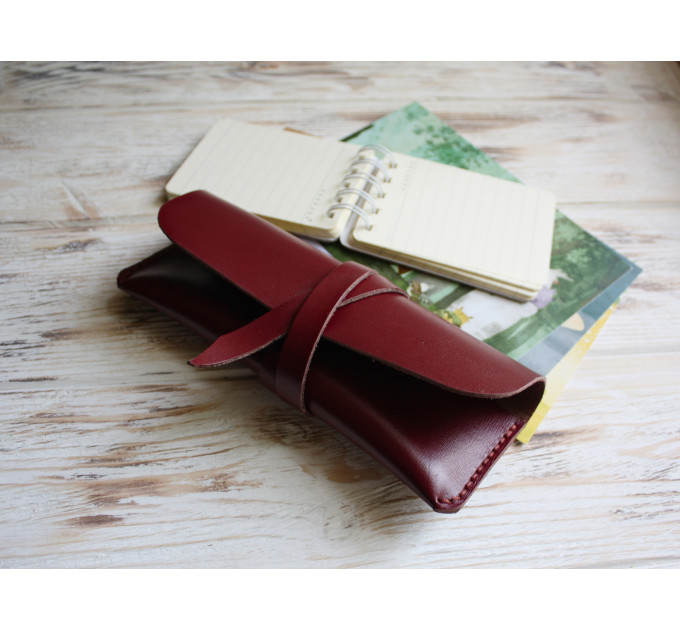 Leather pen pouch