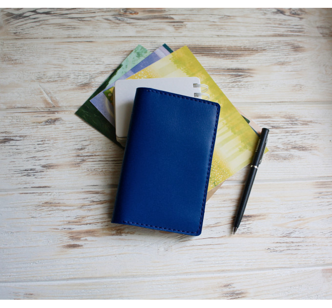 Blue leather field notes cover 