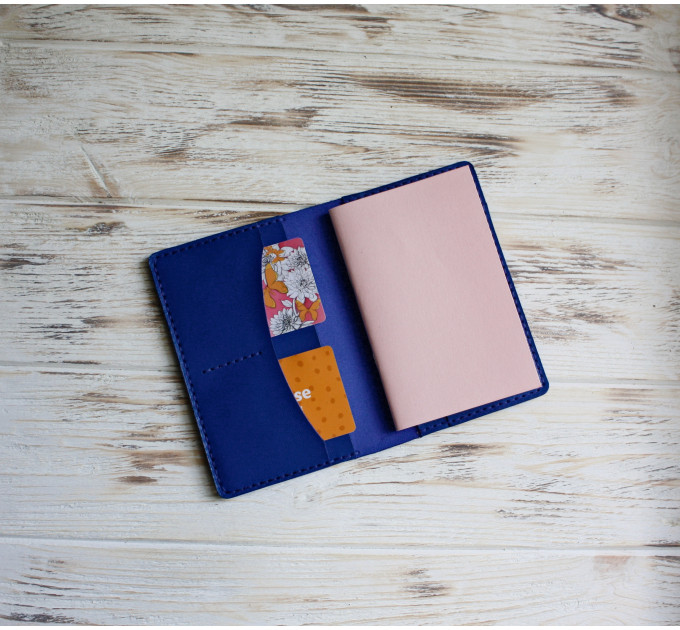 Blue leather field notes cover 