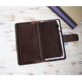 Brown leather wallet planner insert