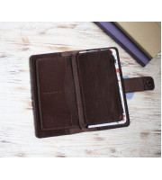 Brown leather wallet planner insert