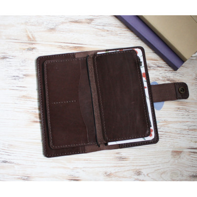 Brown leather wallet planner insert Brown leather wallet planner insert