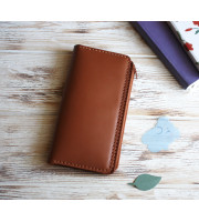 Brown leather wallet planner insert