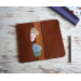 Brown leather wallet planner insert