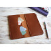 Brown leather wallet planner insert