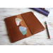 Brown leather wallet planner insert