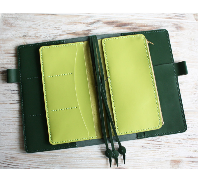 Black leather wallet planner insert