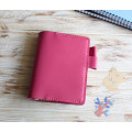Pink leather planner cover A6