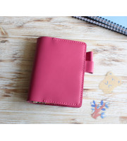 Pink leather planner cover A6