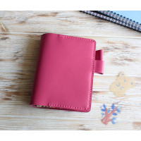 Pink leather planner cover A6