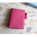 Pink leather planner cover A6