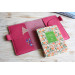 Pink leather planner cover A6