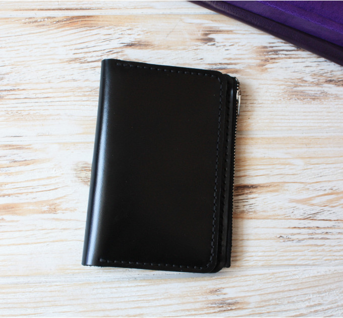 Black leather wallet planner insert