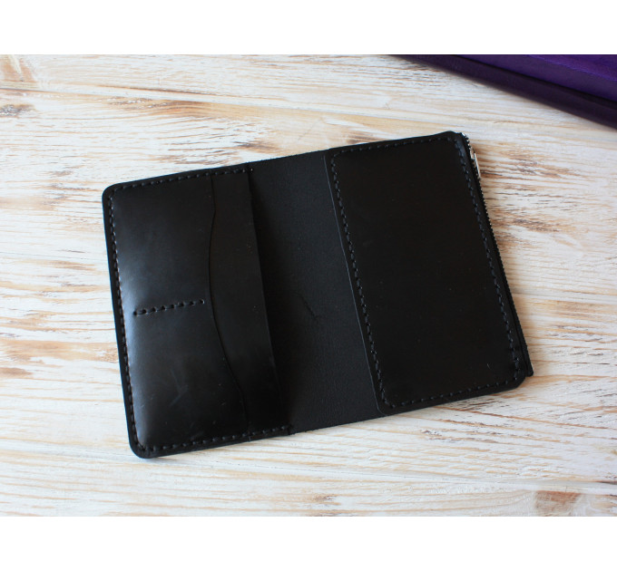 Black leather wallet planner insert