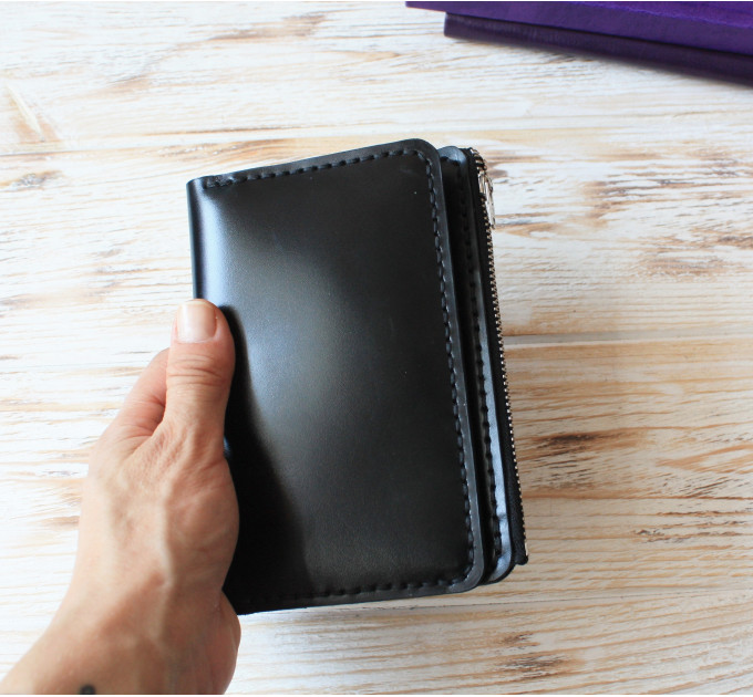Black leather wallet planner insert