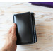 Black leather wallet planner insert