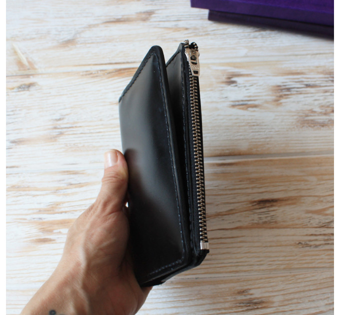 Black leather wallet planner insert