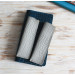 Gray leather flat pencil holder
