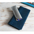 Gray leather flat pencil holder