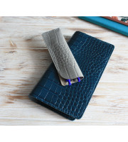 Gray leather flat pencil holder