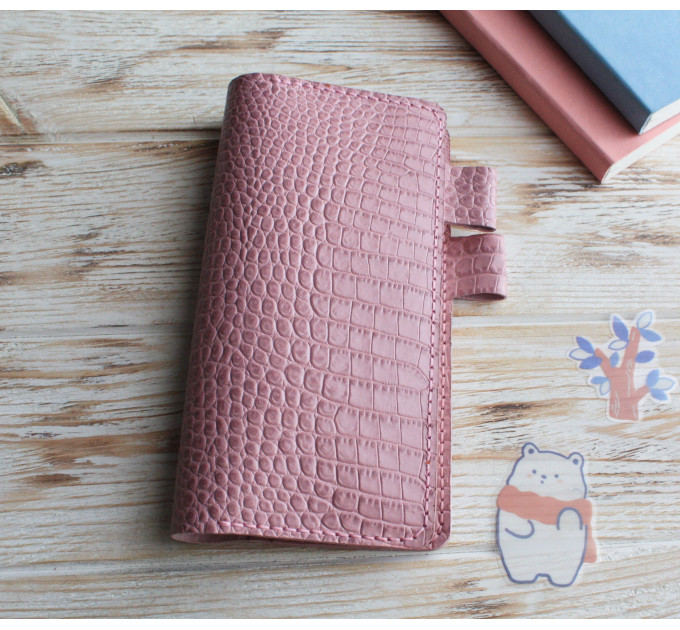 Pink leather Hobonichi Weeks cover