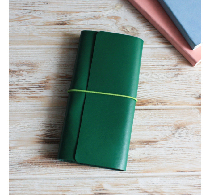 Leather trifold travelers notebook cover
