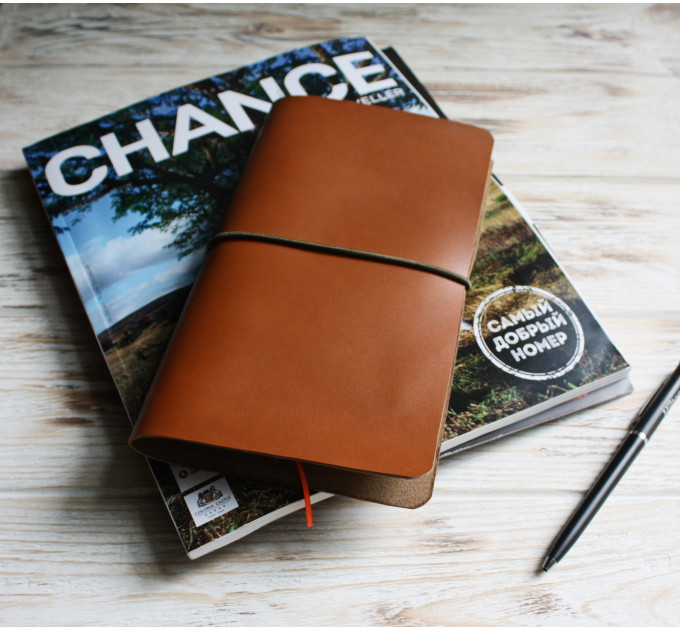 Brown leather travelers notebook cover