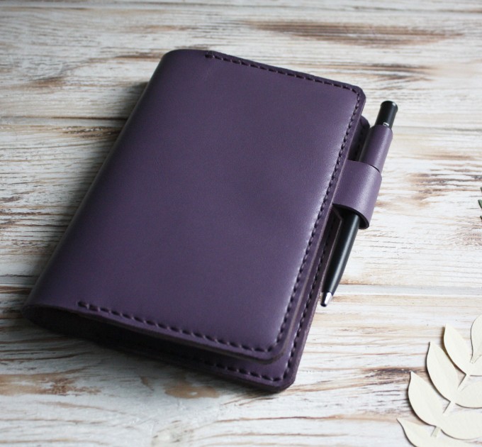 Violet leather Hobonichi techo A6 cover