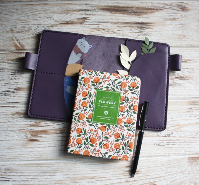 Violet leather Hobonichi techo A6 cover